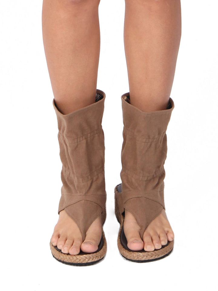 Wedge bootie sandals | Khaki sandals