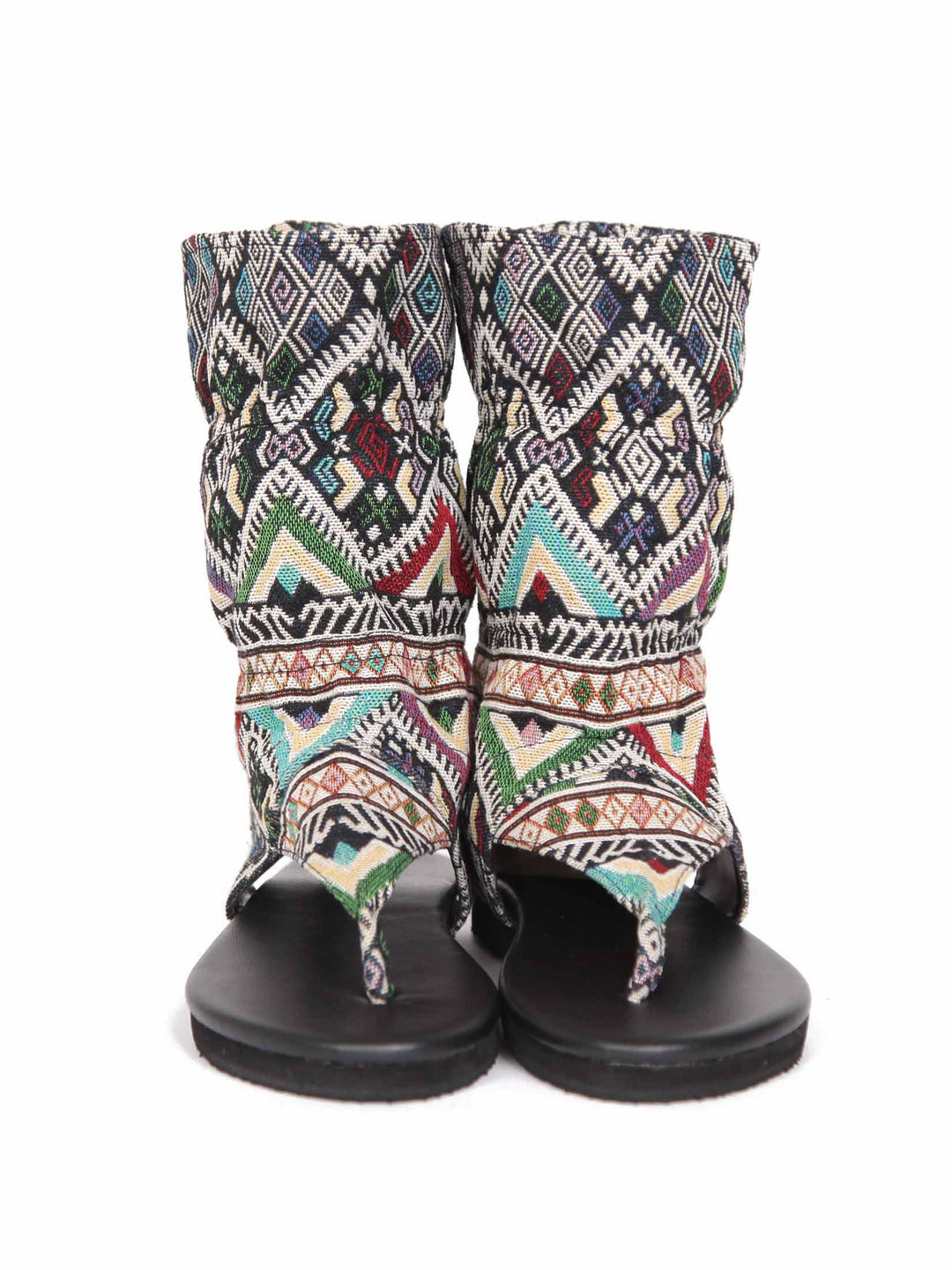 Flat boho booties sandals | Blue