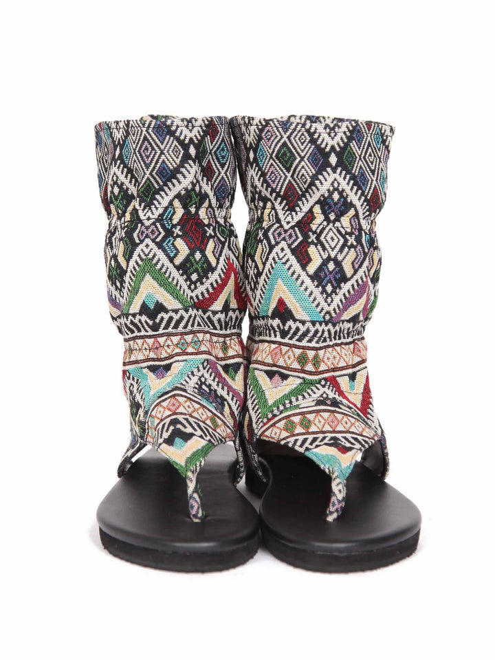 Flat boho booties sandals | Blue