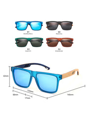 Lucas | Wood x Acetate Sunglasses |  Rectangle Sunglasses