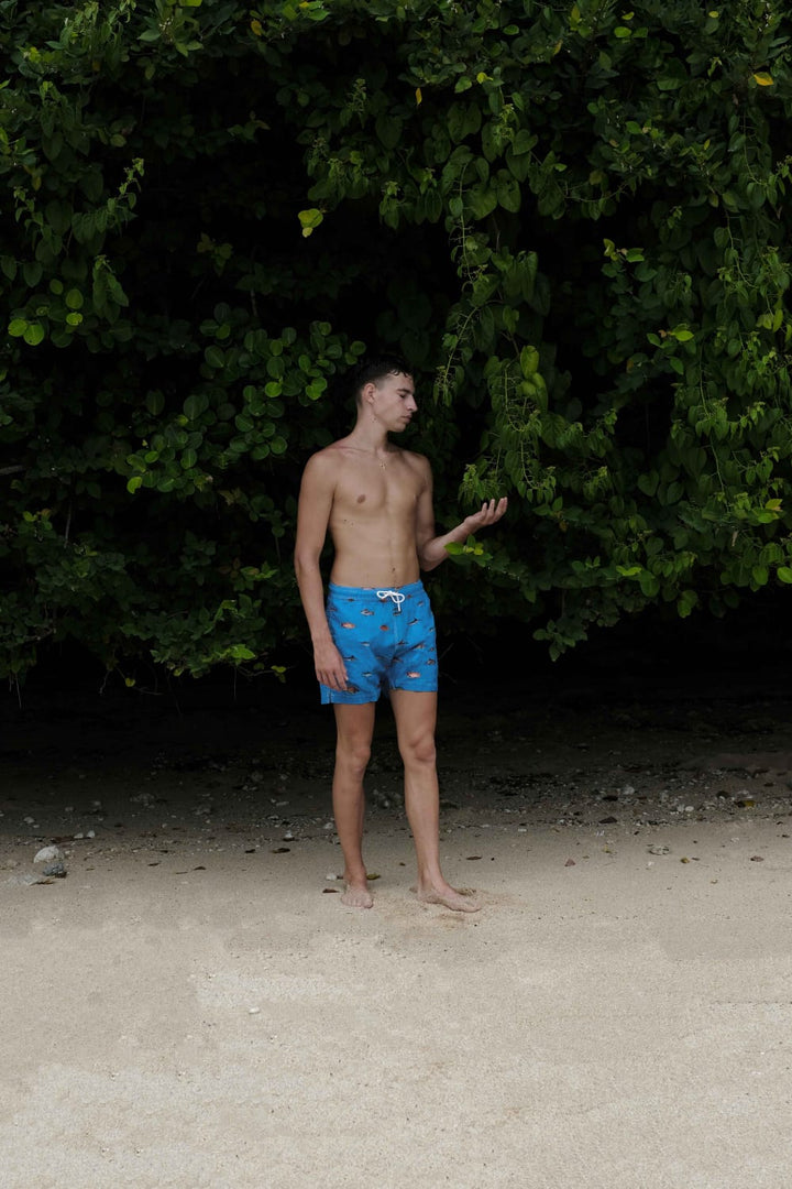 Men Swim trunk | Fishology | Malibu blue