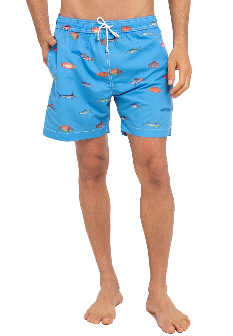 Men Swim trunk | Fishology | Malibu blue