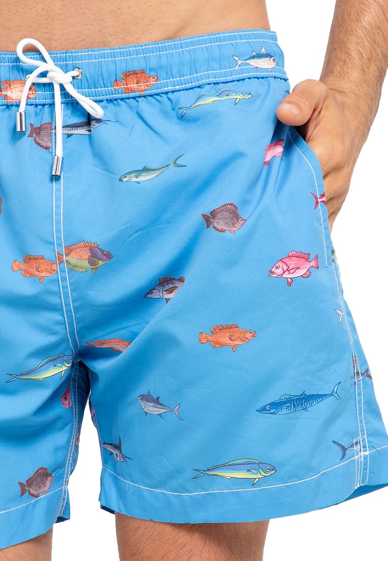 Men Swim trunk | Fishology | Malibu blue