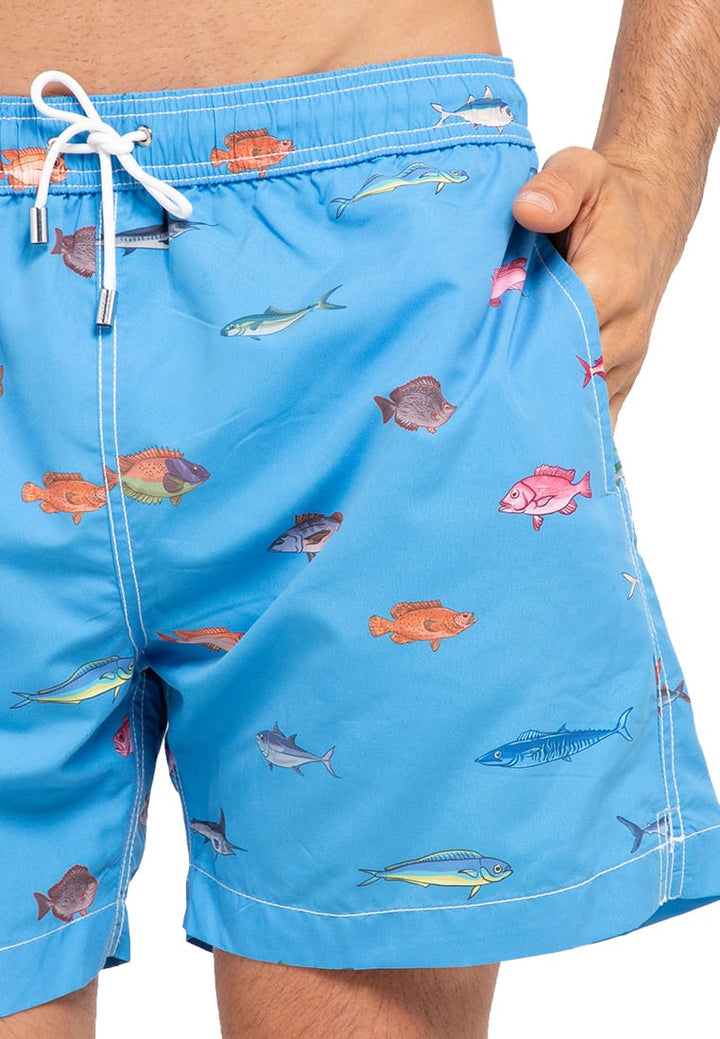 Men Swim trunk | Fishology | Malibu blue