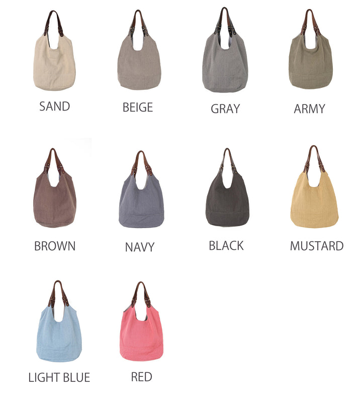Mam | Over size double canvas tote bag with lather handles