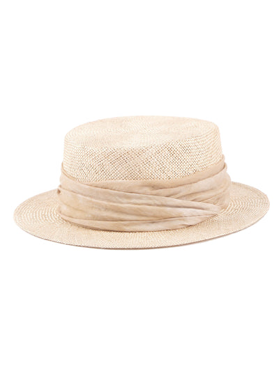 Ediva |  Boater Hat | 100% sisal hemp | Mossant Paris