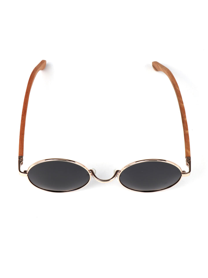 Qujami Round Metal x Wood Collection – Minimalist Retro Sunglasses