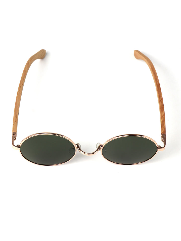 Qujami Round Metal x Wood Collection – Minimalist Retro Sunglasses