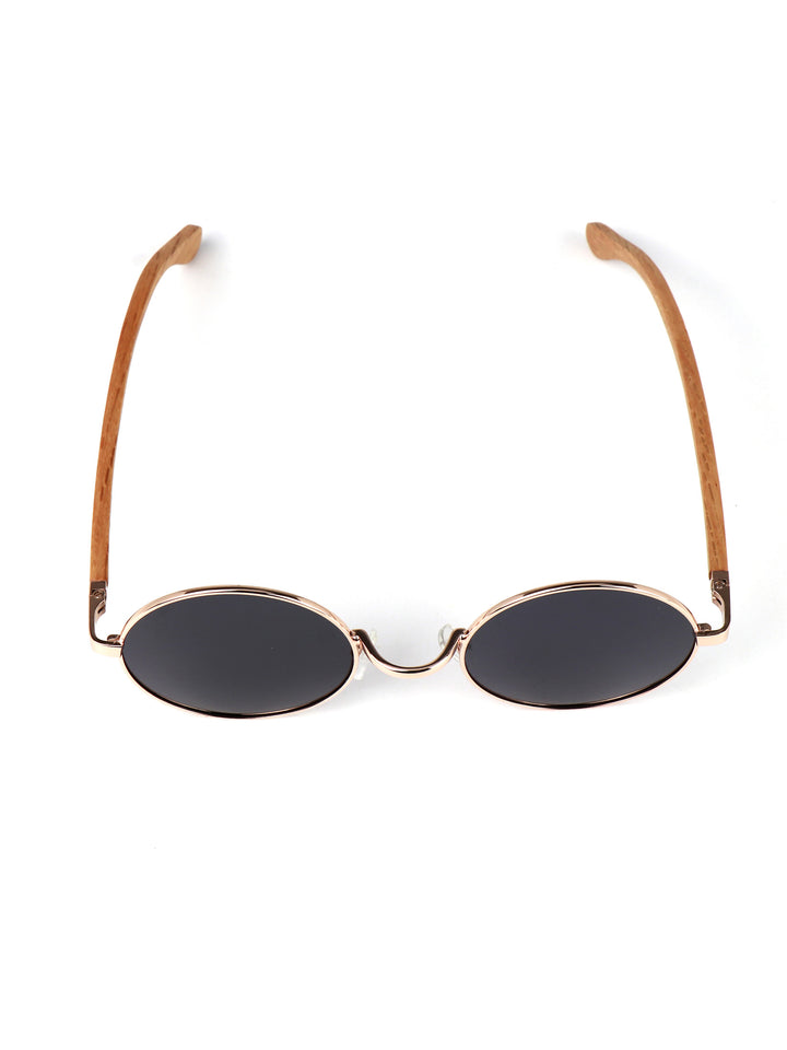 Qujami Round Metal x Wood Collection – Minimalist Retro Sunglasses