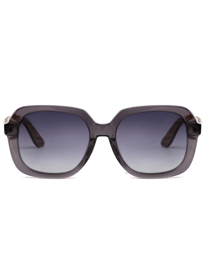 Retro Square Sunglasses | Wood x Acetate Sunglasses  | Iris