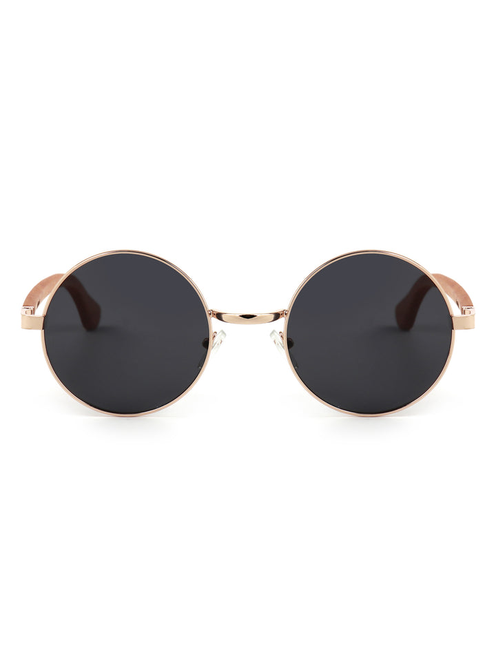 Qujami Round Metal x Wood Collection – Minimalist Retro Sunglasses