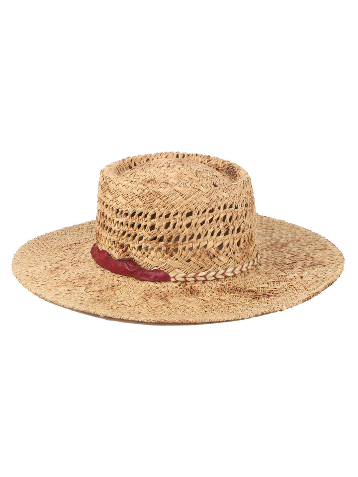Darlee Raffia Boater Hat – Rustic Boho Charm | Mossant Paris