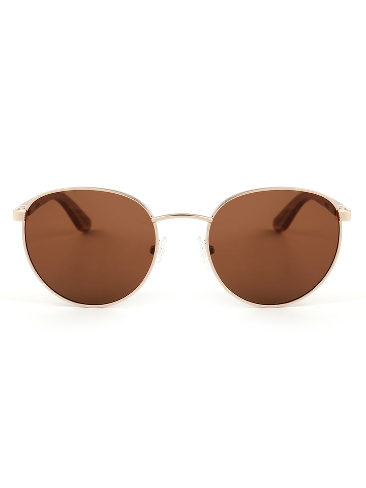 Jachai Metal x Wood Round Sunglasses – Premium Polarized Series