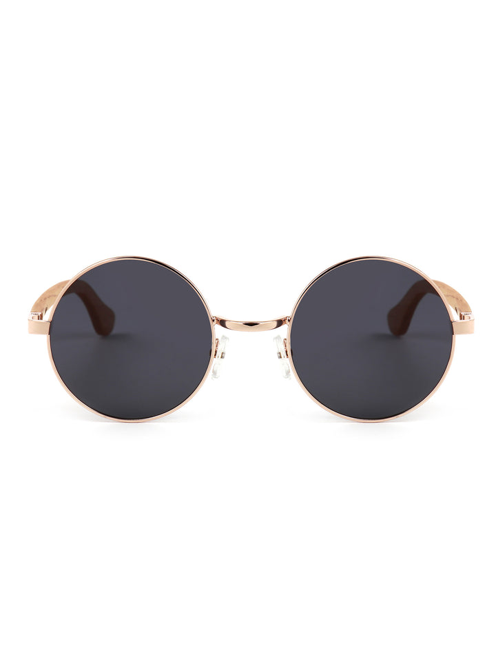 Qujami Round Metal x Wood Collection – Minimalist Retro Sunglasses