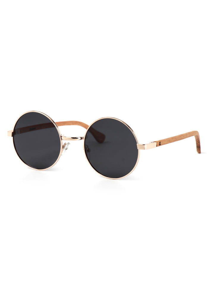 Qujami Round Metal x Wood Collection – Minimalist Retro Sunglasses