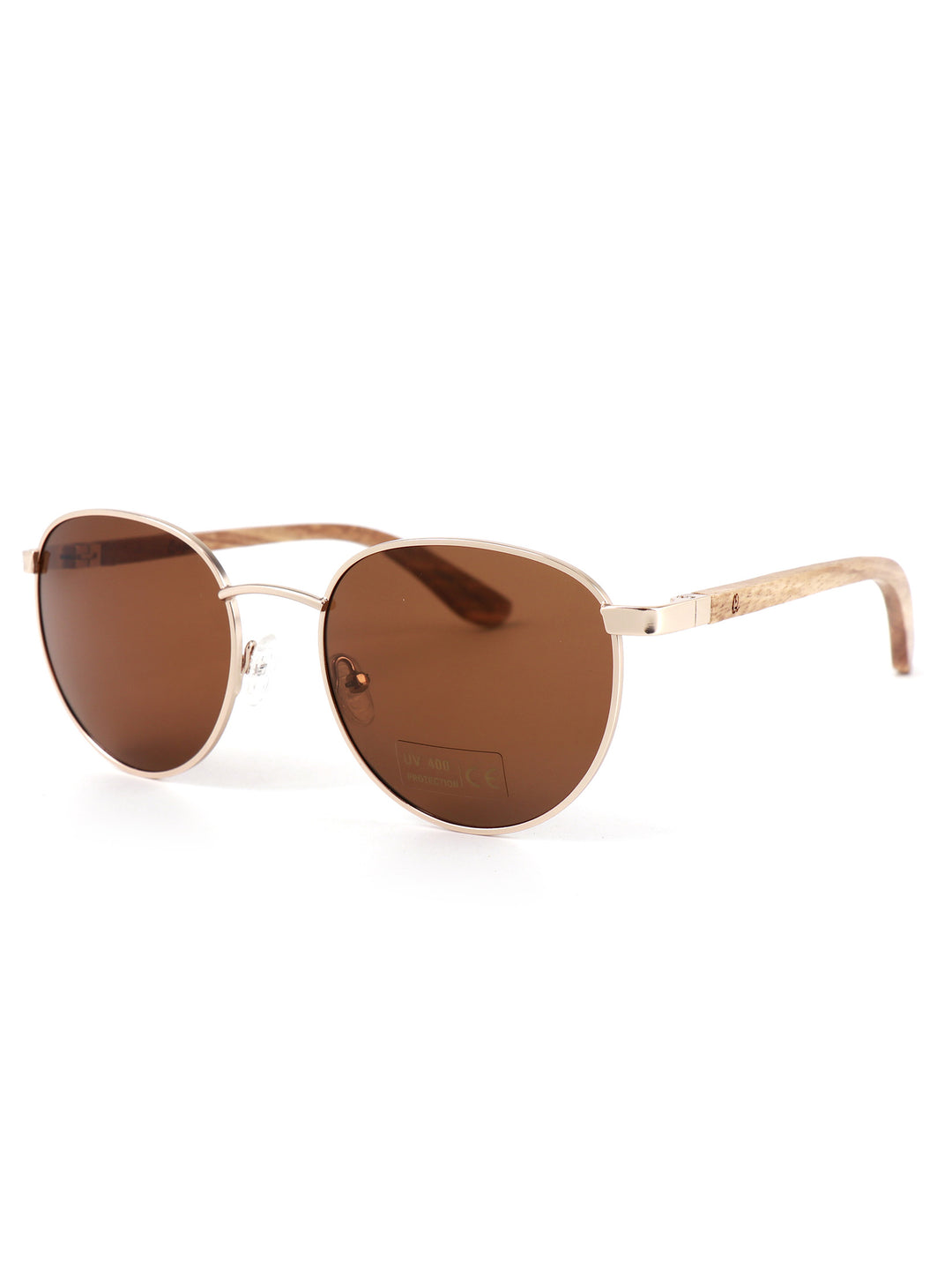 Jachai Metal x Wood Round Sunglasses – Premium Polarized Series