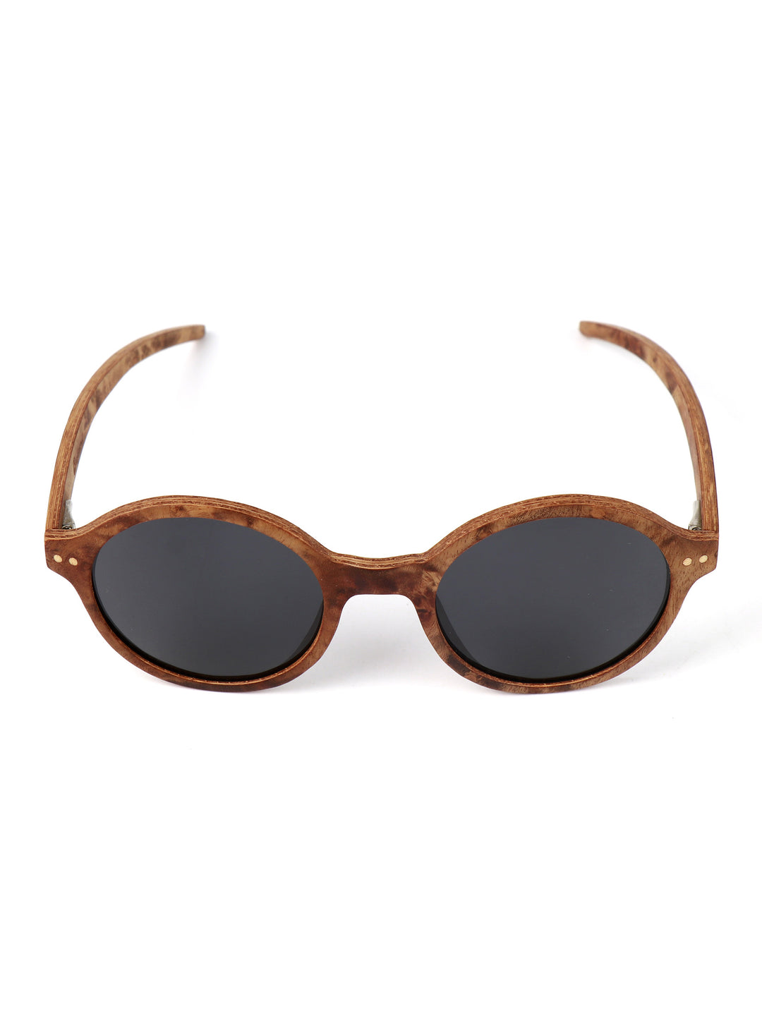 Gagan– Brown Burl Laminate Wood Sunglasses,  Polarized Shades