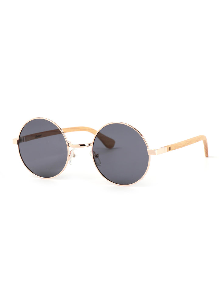 Qujami Round Metal x Wood Collection – Minimalist Retro Sunglasses