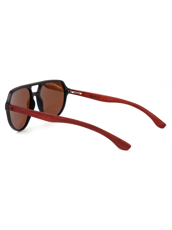 Qujami Aero Bridge Sunglasses – Matte Black x Rosewood Polarized Series