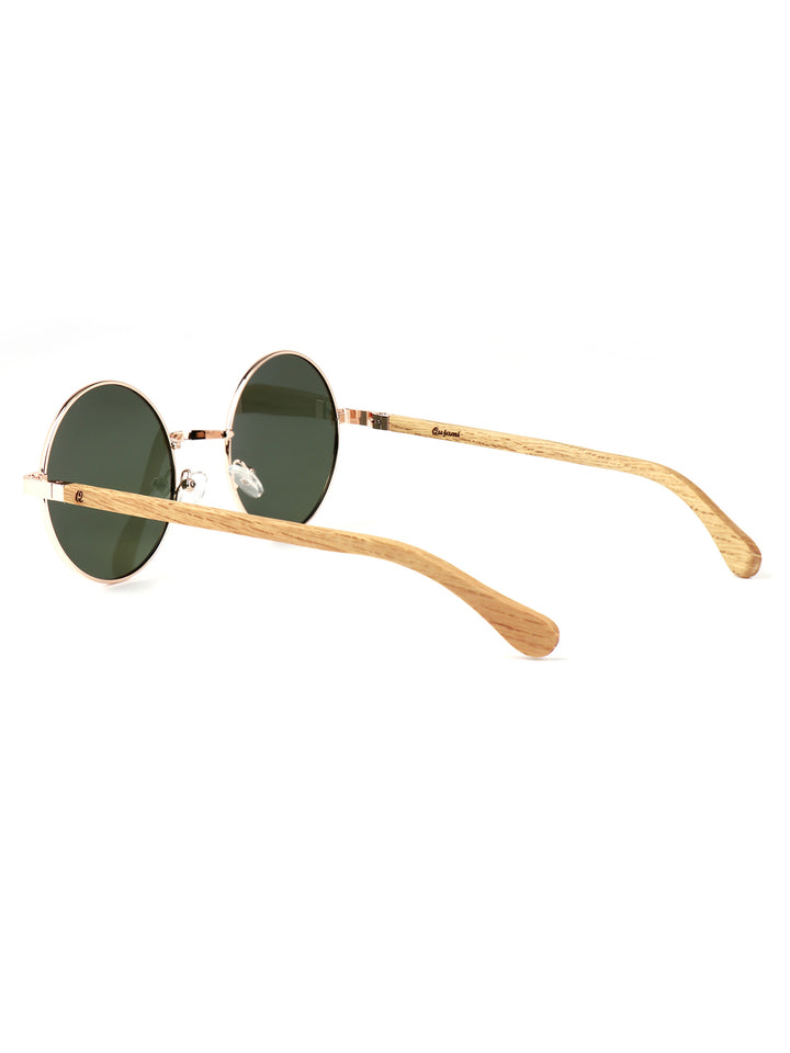Qujami Round Metal x Wood Collection – Minimalist Retro Sunglasses