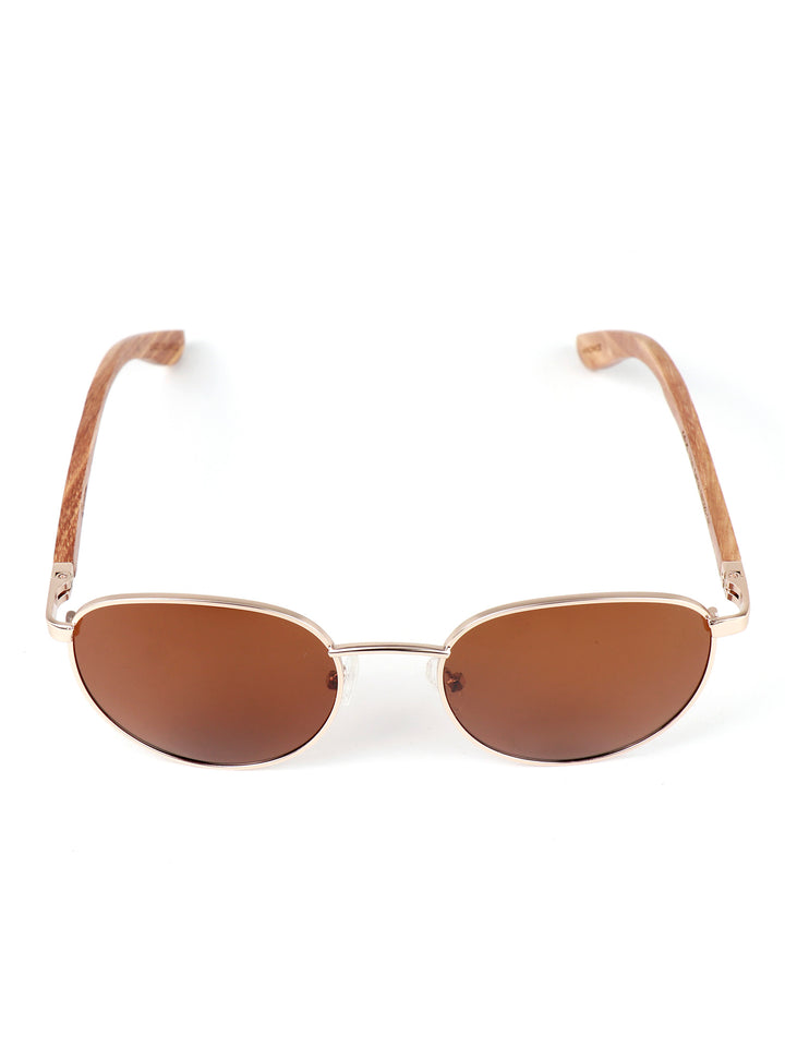 Jachai Metal x Wood Round Sunglasses – Premium Polarized Series