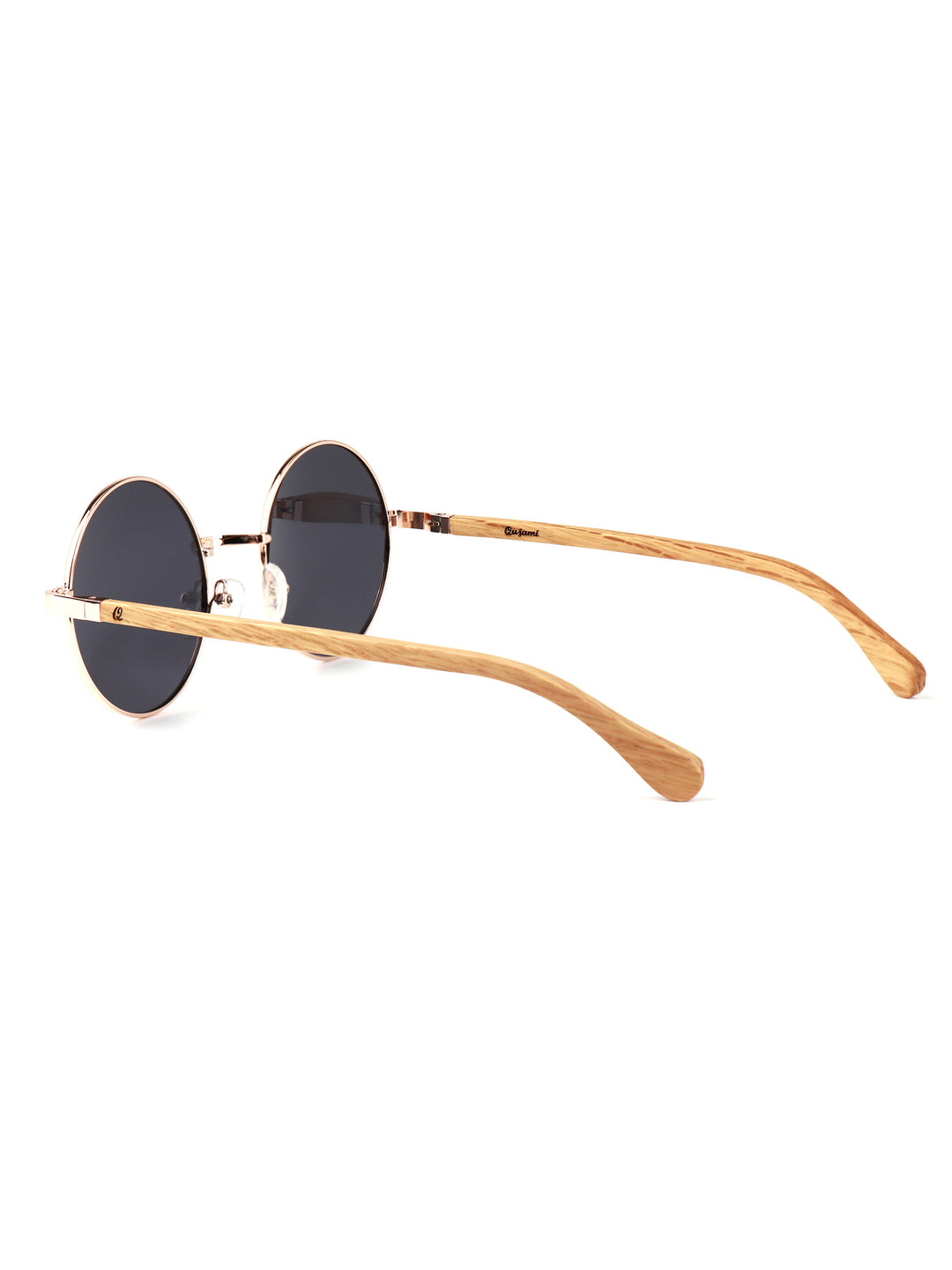 Qujami Round Metal x Wood Collection – Minimalist Retro Sunglasses