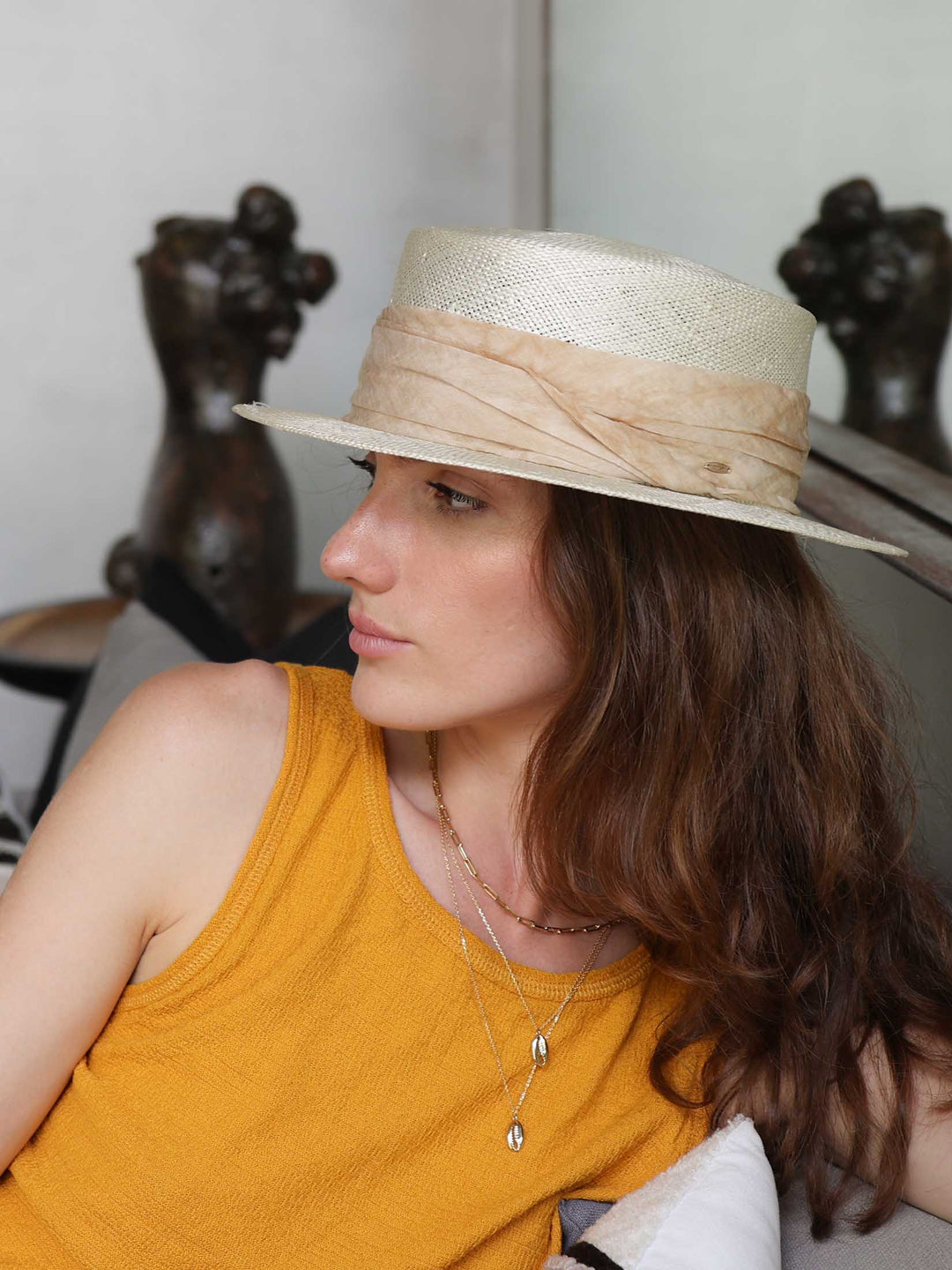 Ediva |  Boater Hat | 100% sisal hemp | Mossant Paris