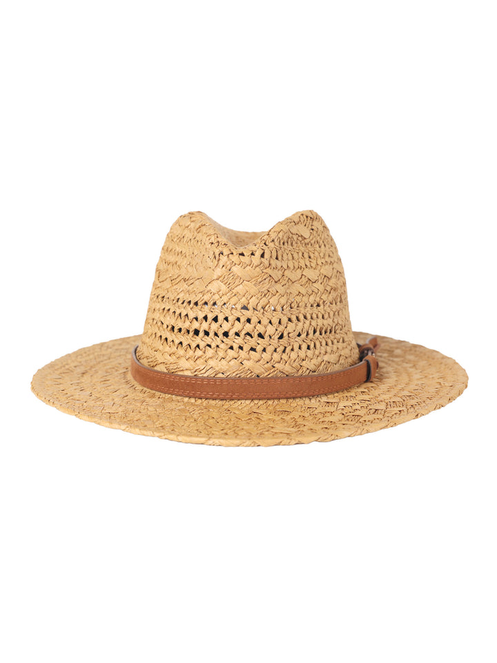 Jamari Paper Straw Fedora Hat – Vegan Leather Belt & Boho Style