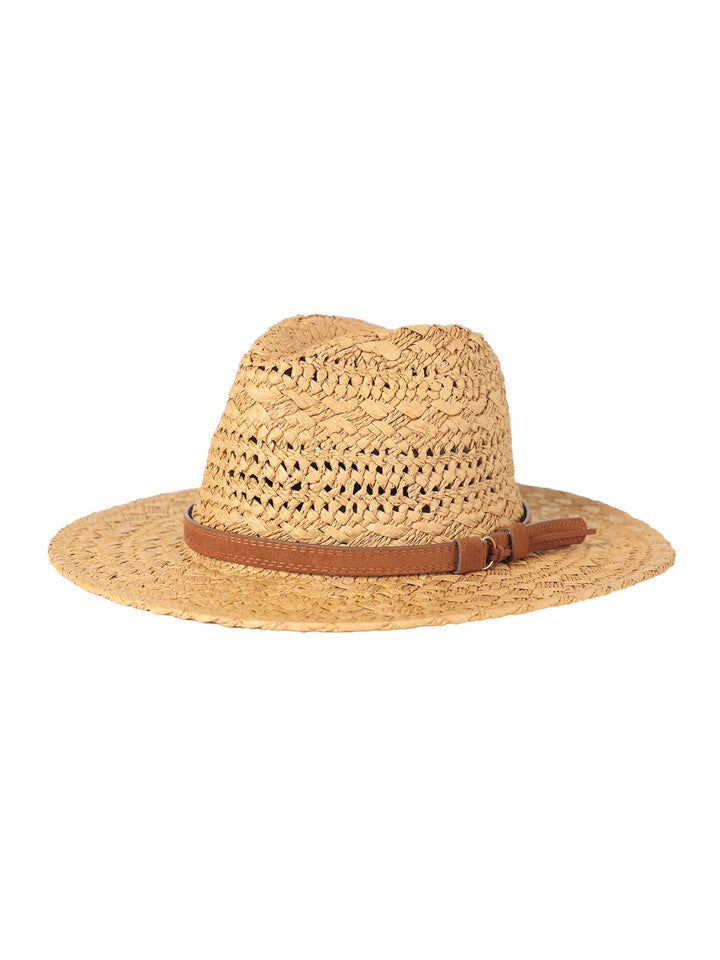 Jamari Paper Straw Fedora Hat – Vegan Leather Belt & Boho Style