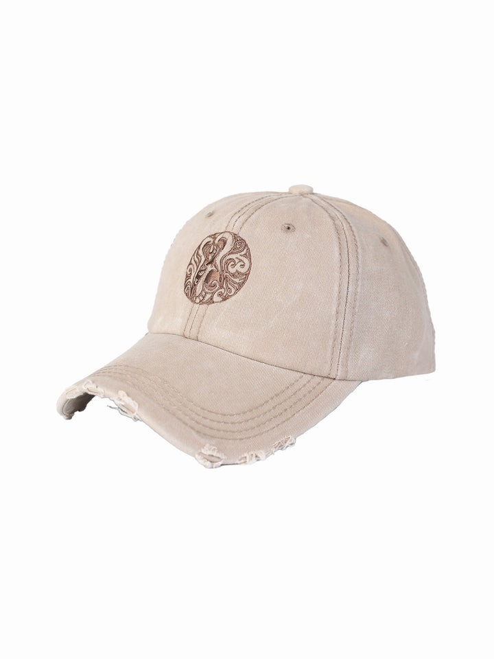 Qujami Logo Cap – Washed Cotton, Distressed Finish