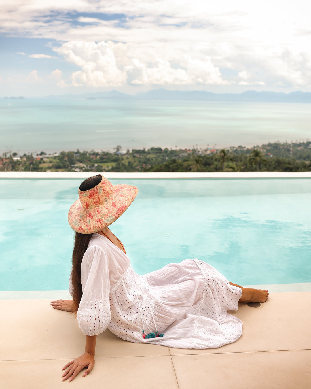 Color Sun Visor - Handcrafted Raffia Straw | Mossant Paris