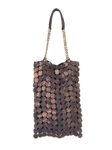 70's dot leather bag | Embossing leather