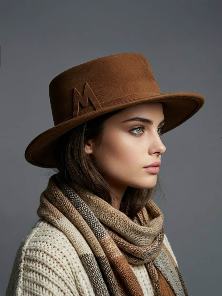 M-Logo Classic Wool Boater Hat – Mossant Paris Velour Edition