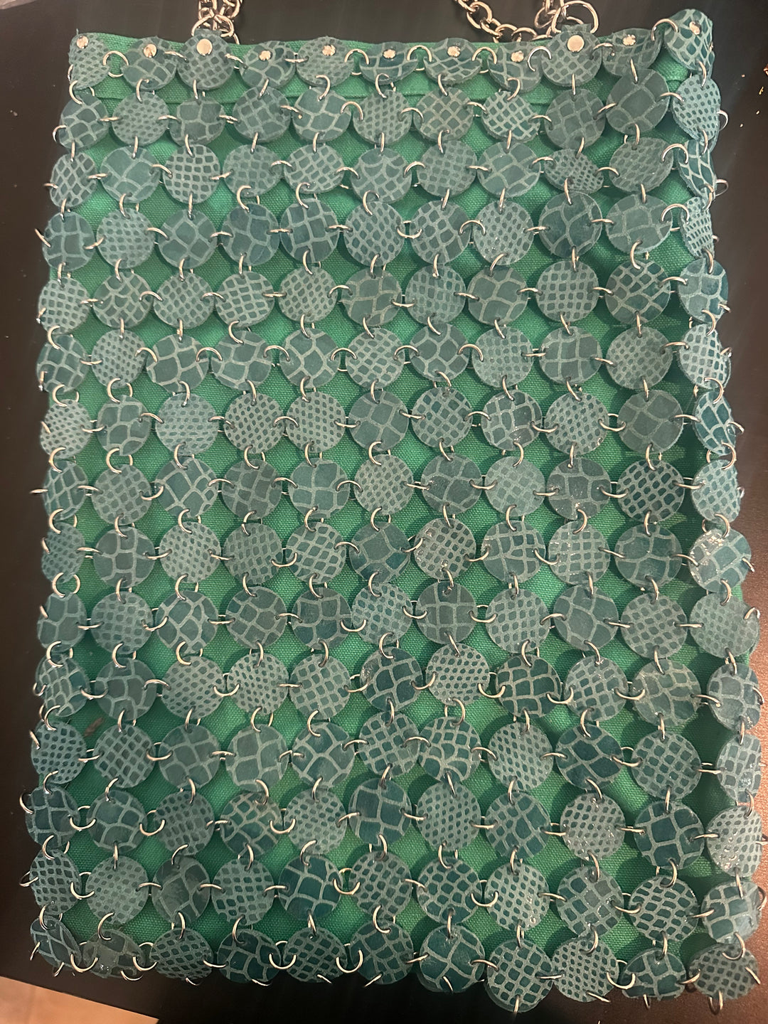 70's dot leather bag | Embossing leather