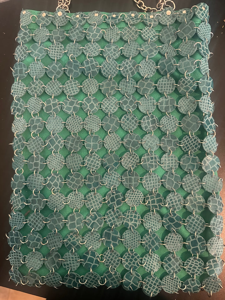 70's dot leather bag | Embossing leather