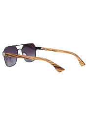 Unique Modern Sunglasses | Metal Frame and Natural Wood Temple | Lou