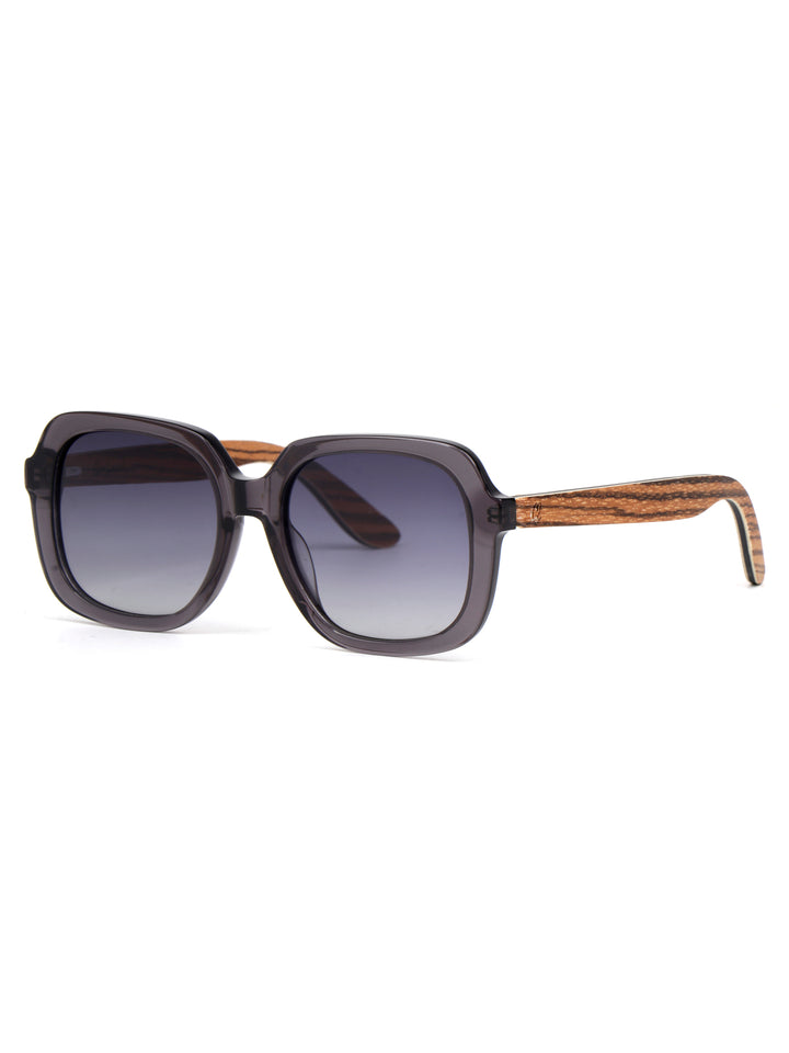 Retro Square Sunglasses | Wood x Acetate Sunglasses  | Iris