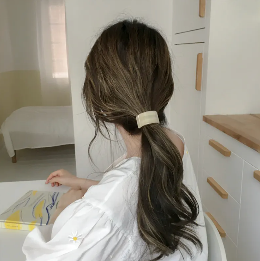 Simple matte ponytail shiny geometric | Hair Rubber | Acrylic