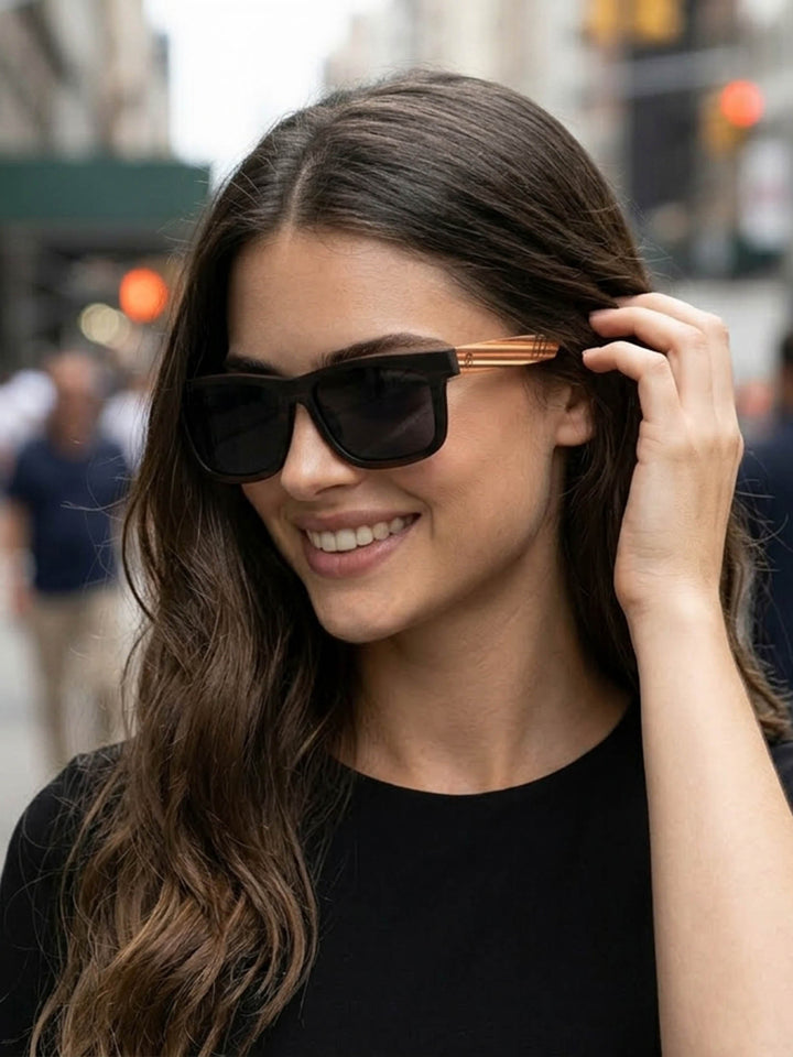 Valor Wood Sunglasses – Pop Color Temples, Polarized Street Edition