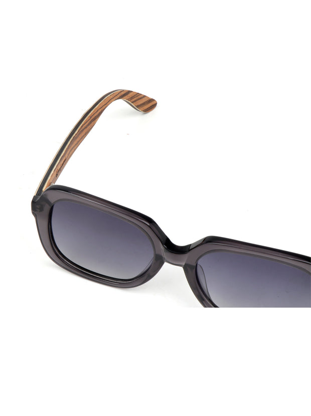 Retro Square Sunglasses | Wood x Acetate Sunglasses  | Iris