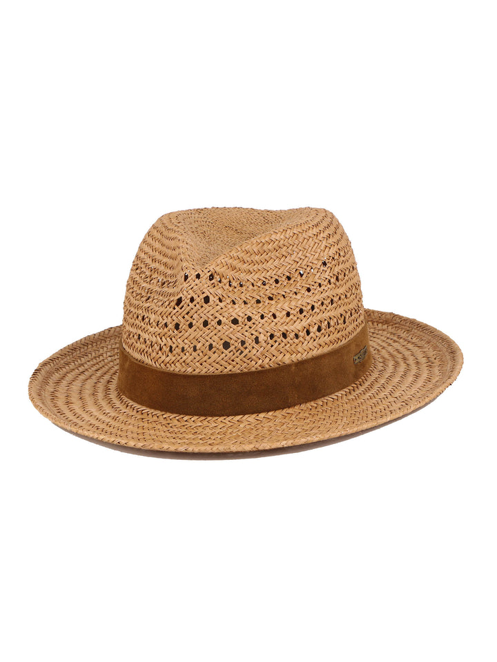 Palm Straw Fedora Hat | Unisex Summer Straw Hat | Mossant Paris