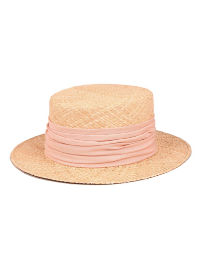 Poppy |  Boater Hat | Raffia straw Hat