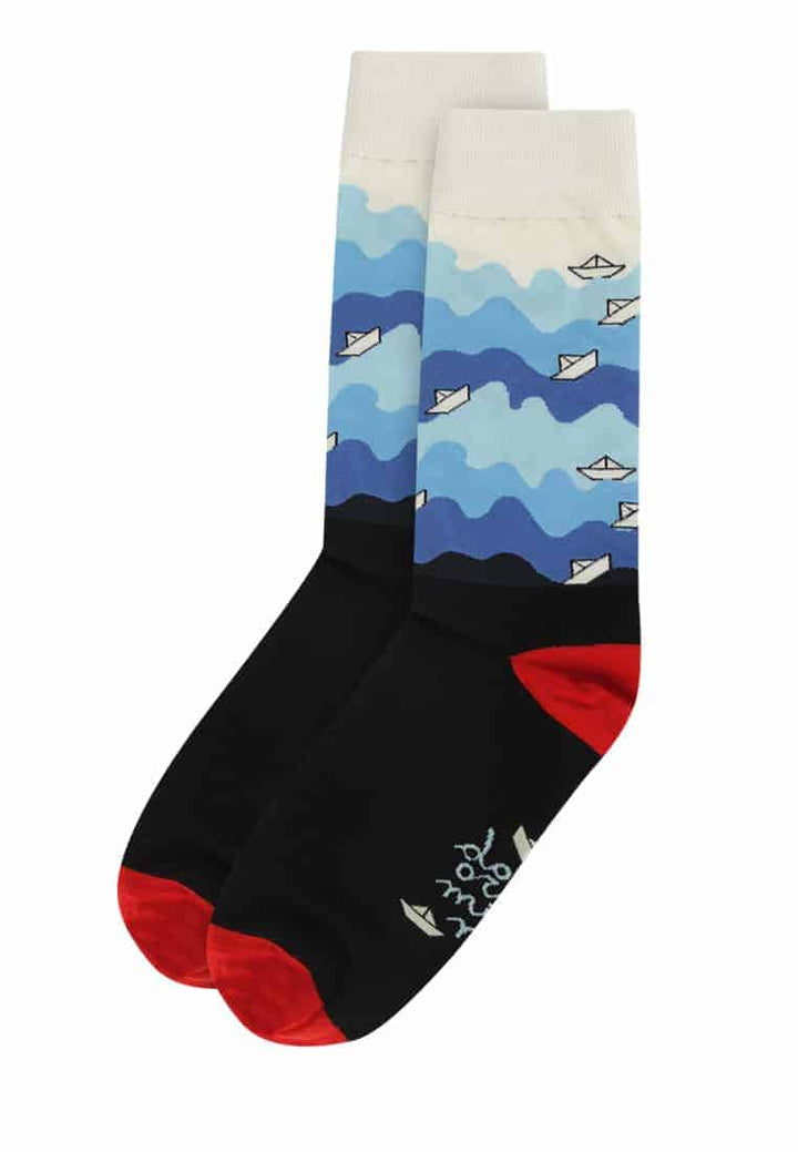 Calf High Socks | A paper boat journey | Doormind