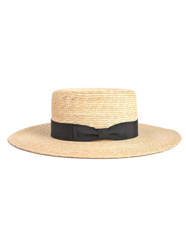 Savaria | Wheat Straw Boater Hat | Wide Brim  Boater Hat