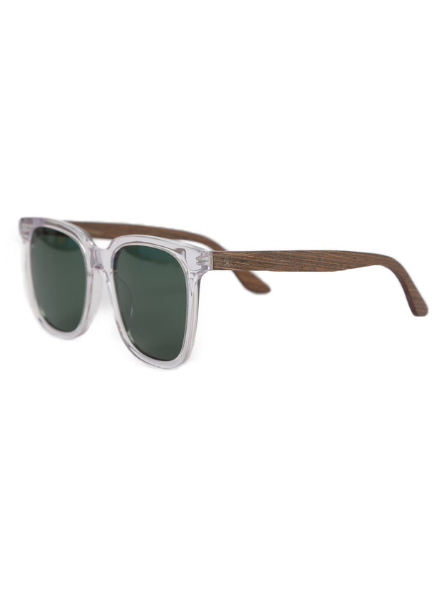 Clear Square Frame Sunglasses | Aster | Wood x Acetate Sunglasses