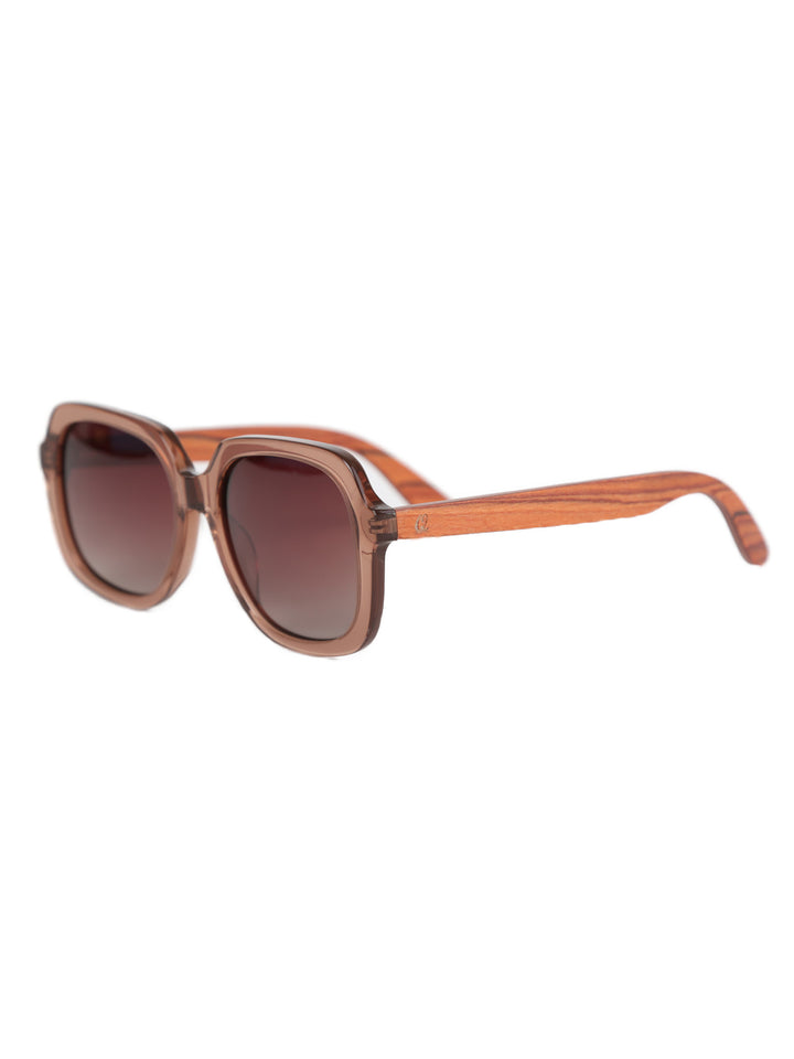 Retro Square Sunglasses | Wood x Acetate Sunglasses  | Iris