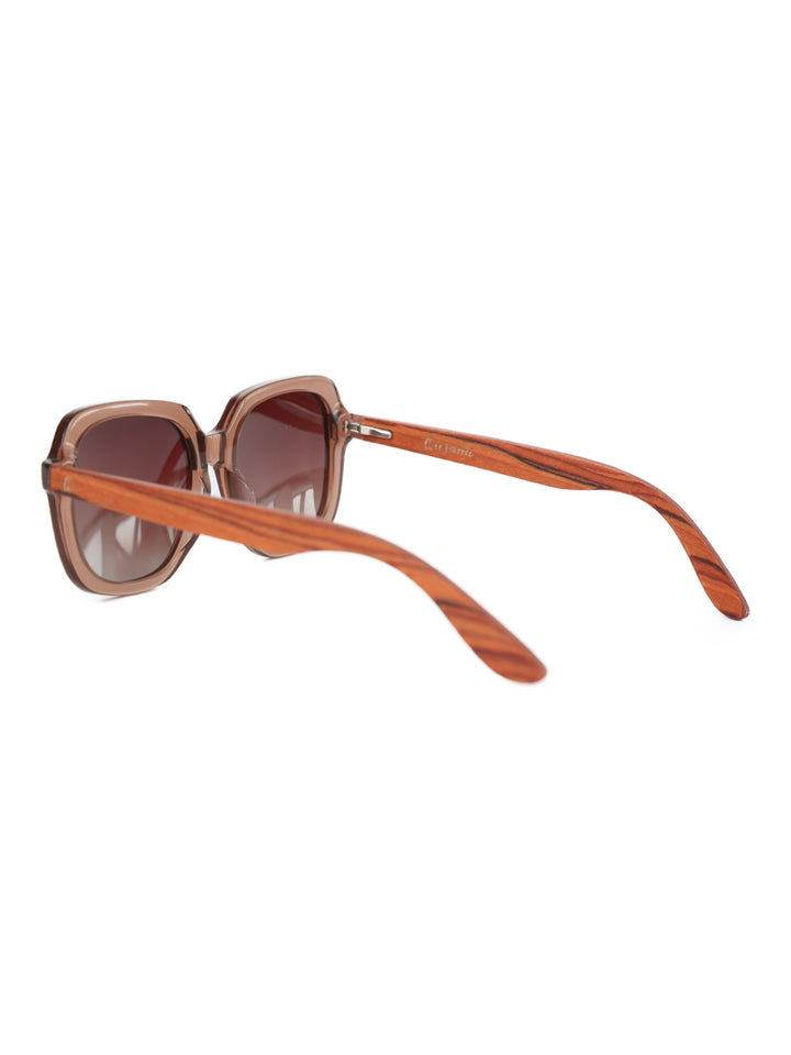 Retro Square Sunglasses | Wood x Acetate Sunglasses  | Iris