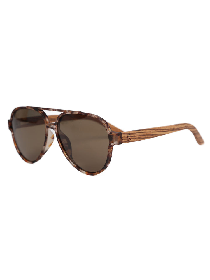 Faye | Wood x Acetate Sunglasses | Retro Aviator Sunglasses