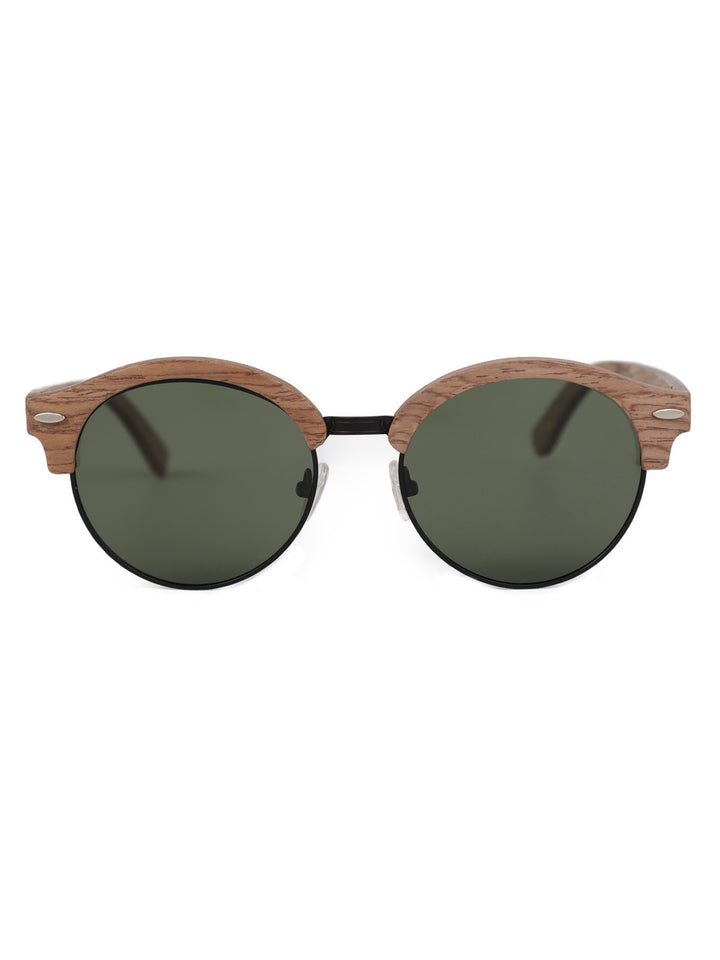 Dill | Half-Rim Wooden Sunglasses | Polarized Lens