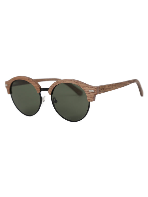 Dill | Half-Rim Wooden Sunglasses | Polarized Lens